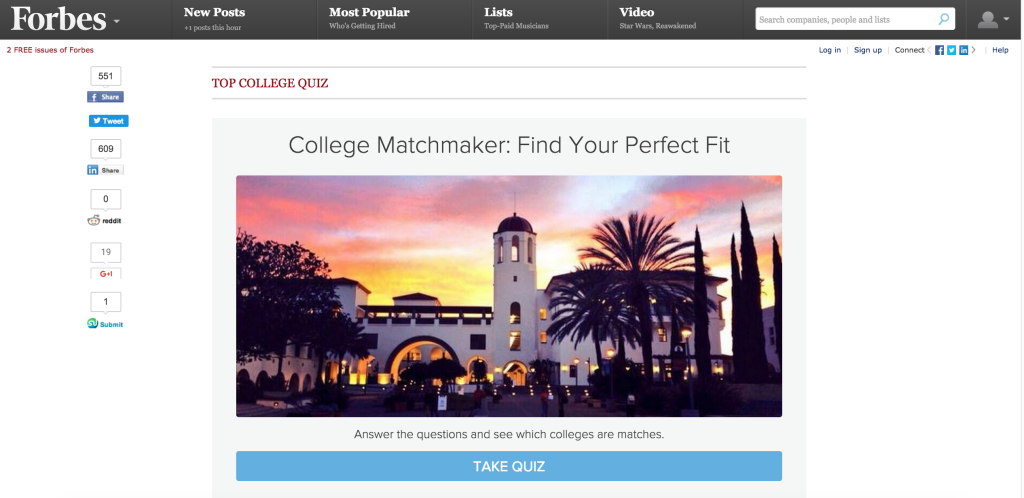 forbes college matchmaker quiz