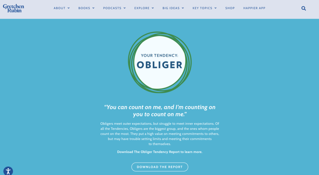 Gretchen Rubin Quiz Result on a Custom Domain