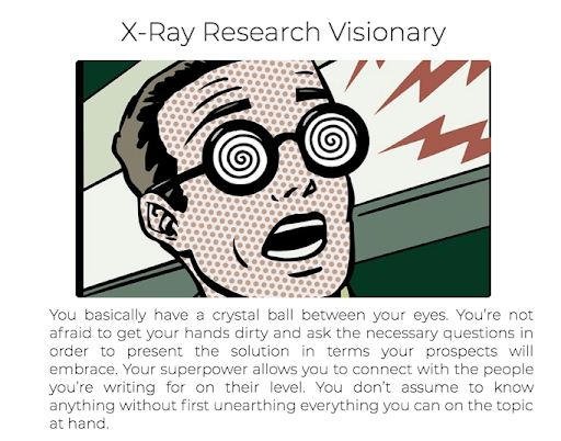 quiz results with x-ray cartoon