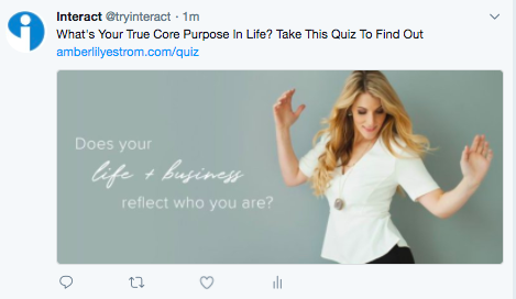 Twitter post about quiz