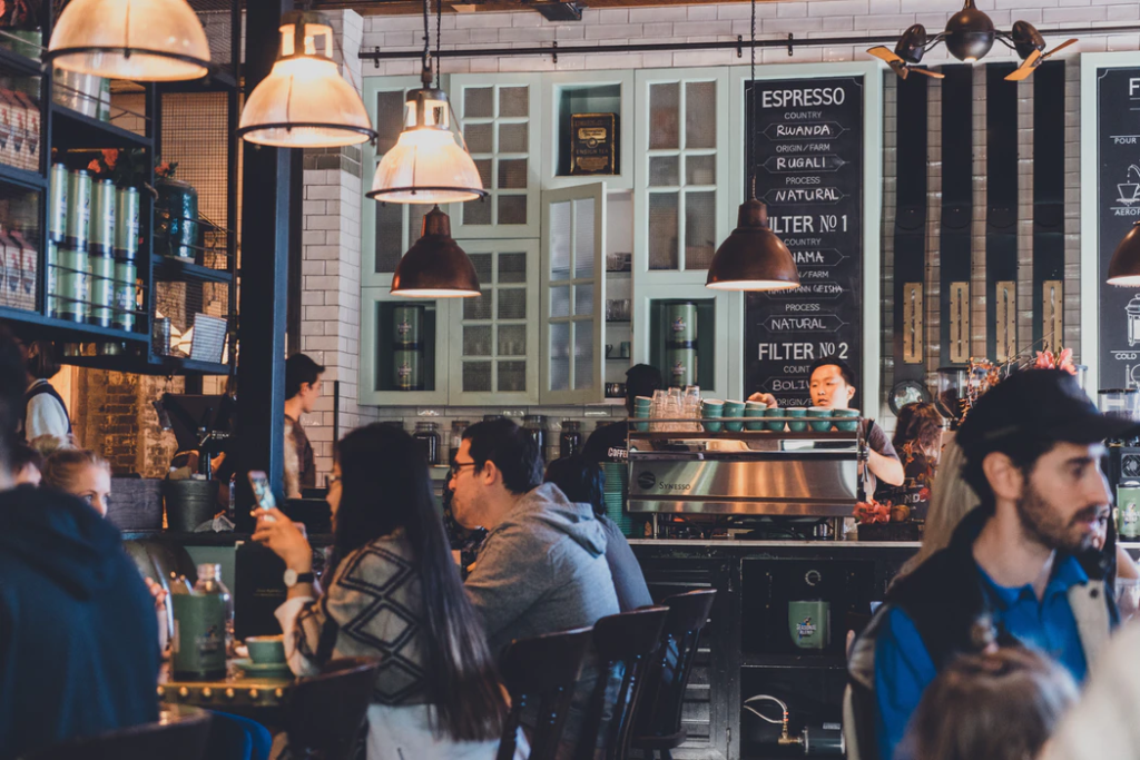 a busy coffee house 