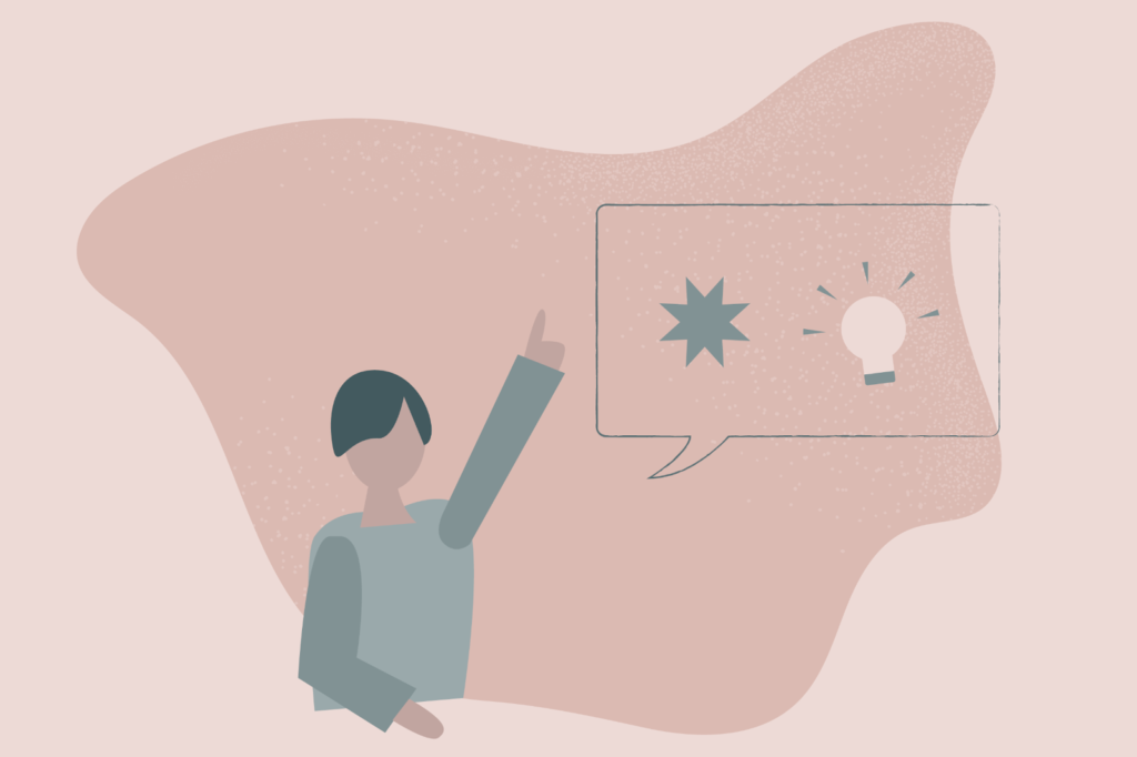 illustration of a person raising hand to show they have an idea