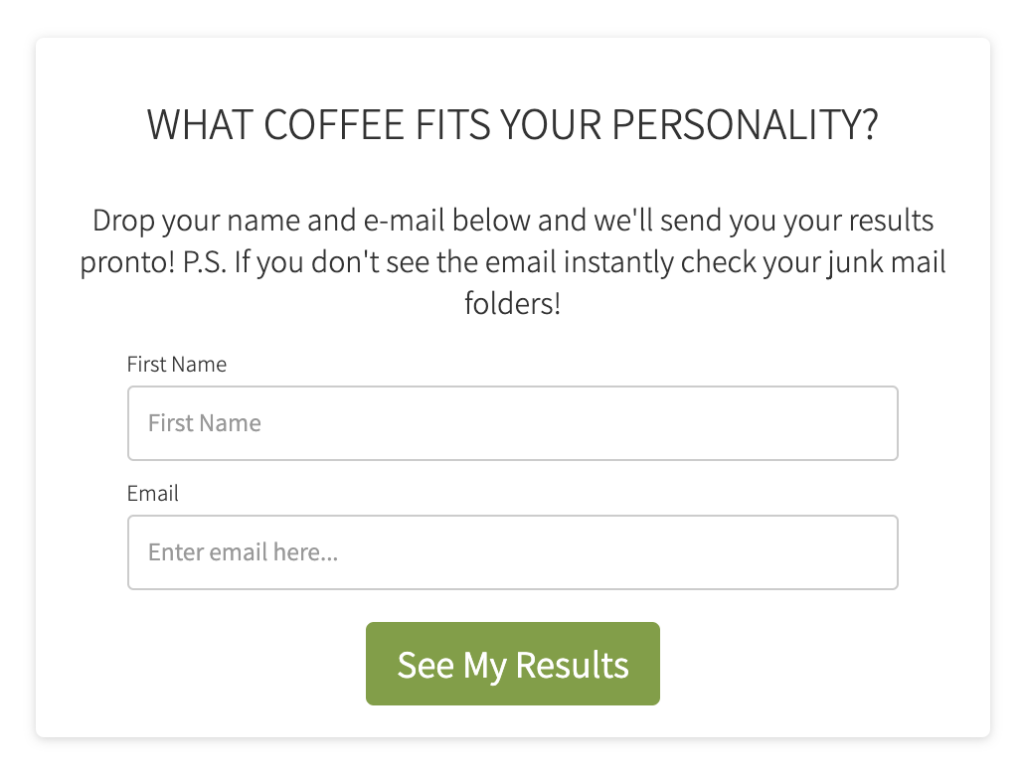 Coffee Quiz Opt in