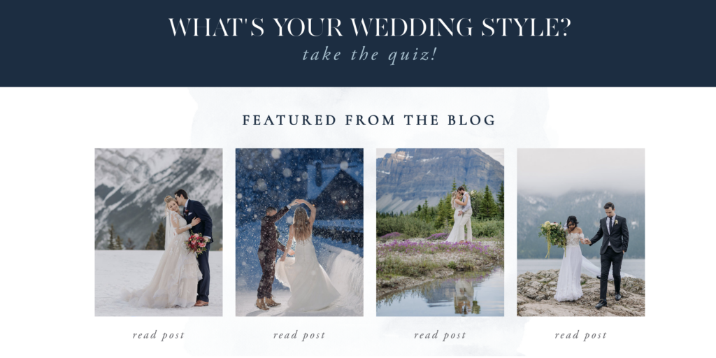 Wedding photography style website callout