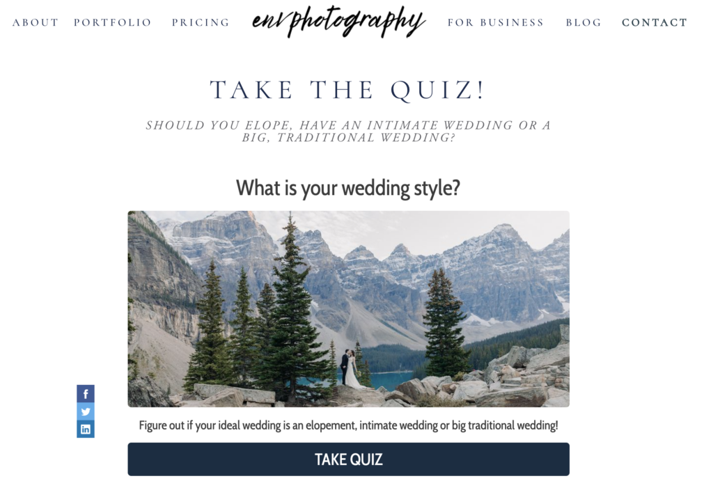 wedding photography quiz cover page 1