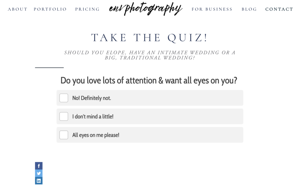 wedding photography quiz question