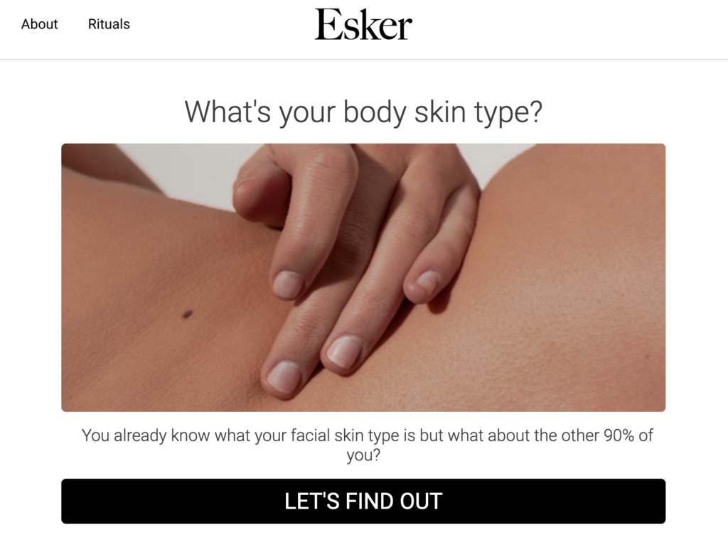 esker beauty skin type quiz