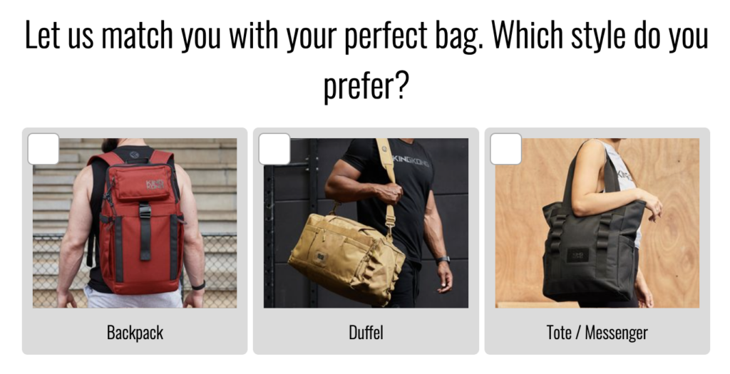 find your perfect bag quiz