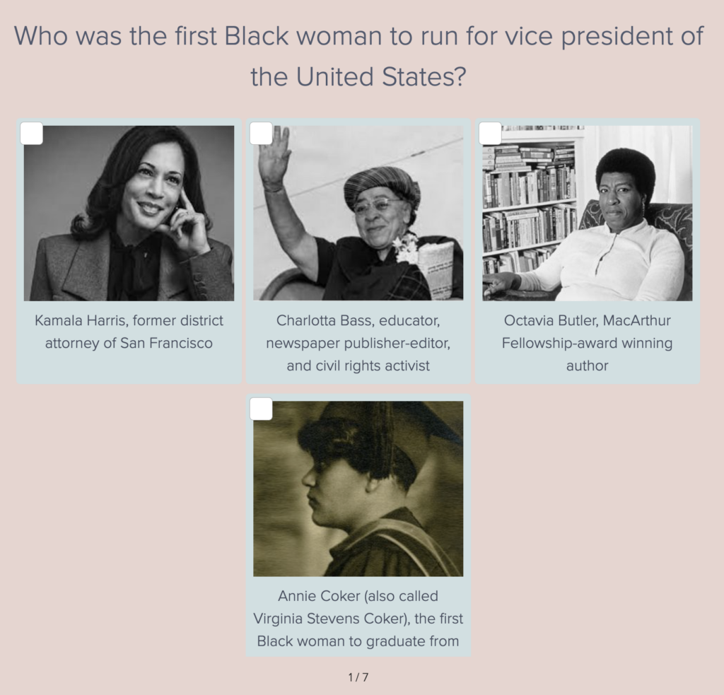 Who was the first black woman to run for vice president