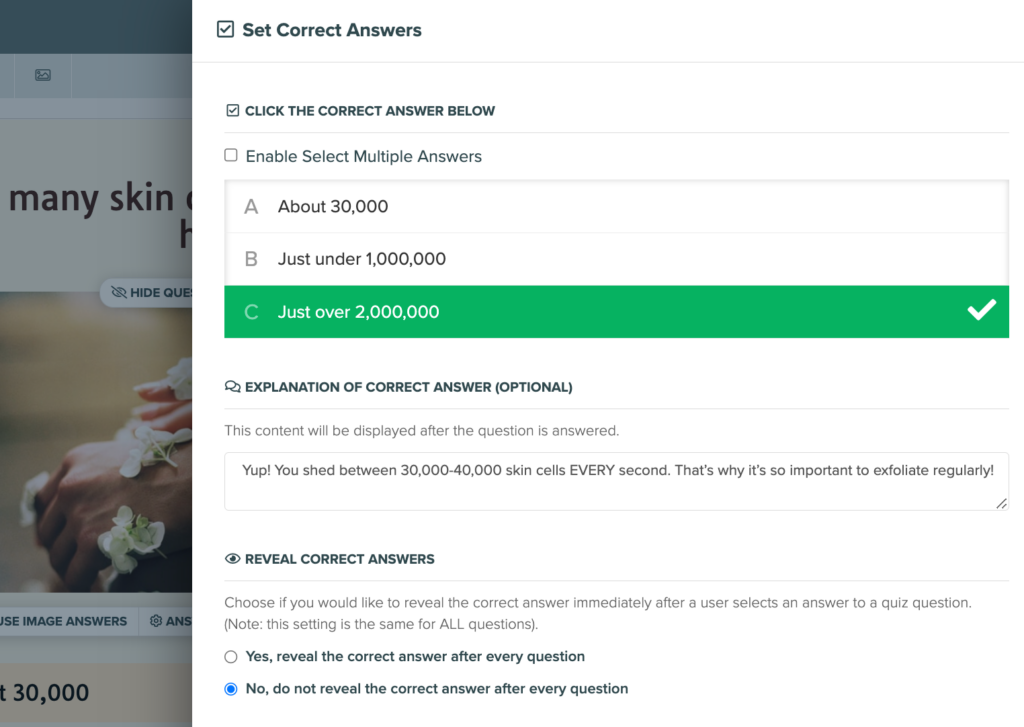 knowledge test scoring system