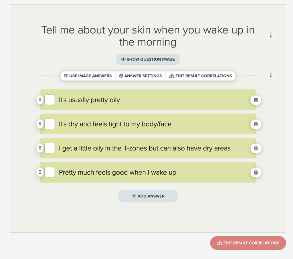 skin care quiz question