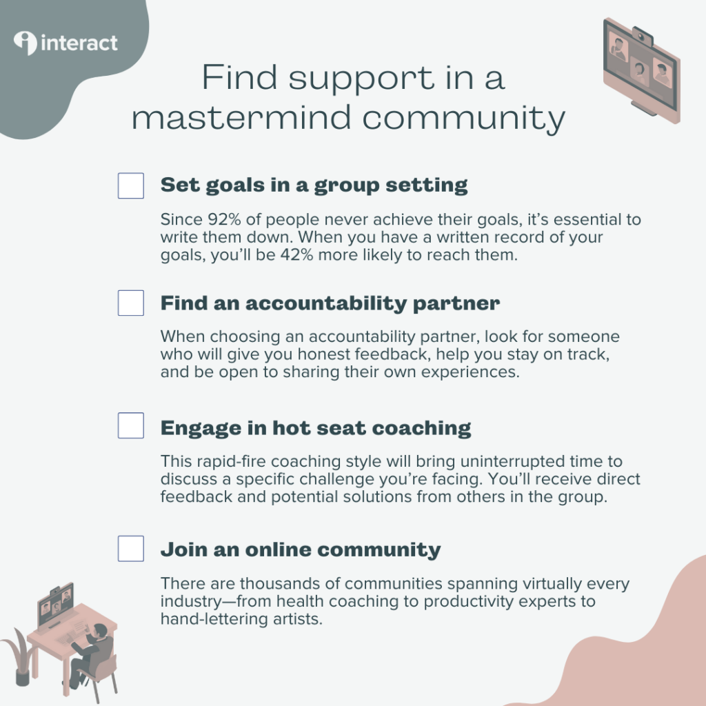 Checklist: Find support in a mastermind community