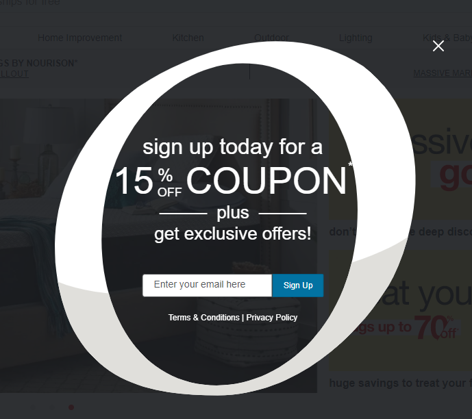 Overstock.com coupon opt in