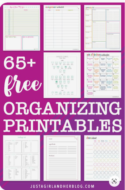 organizing printables pin