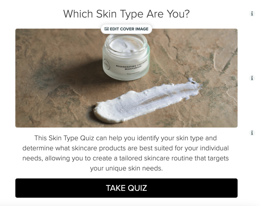 skin type quiz in interact