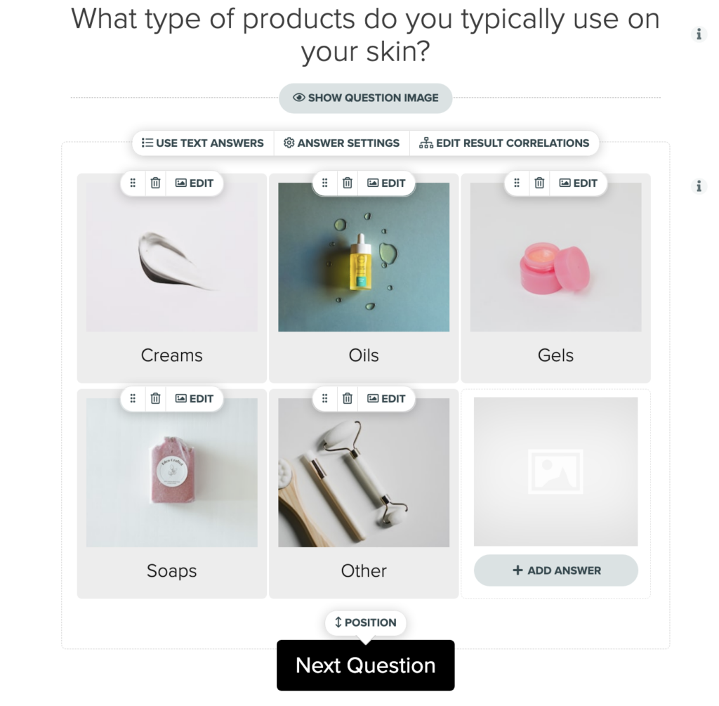skin type quiz question interact