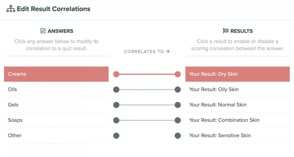 skin type quiz scoring interact