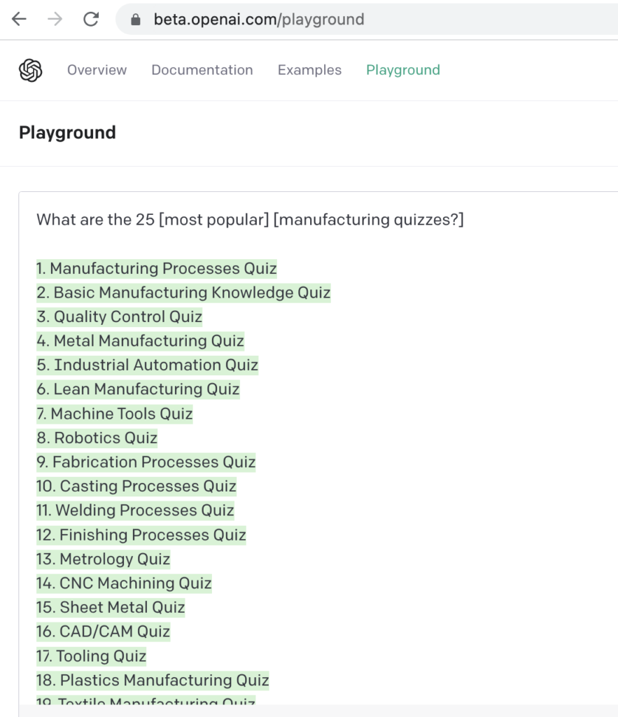 OpenAI generate assessment titles