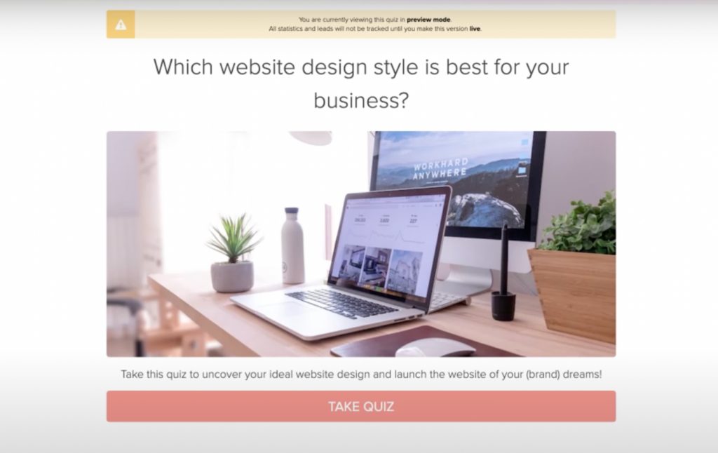 create a website design quiz