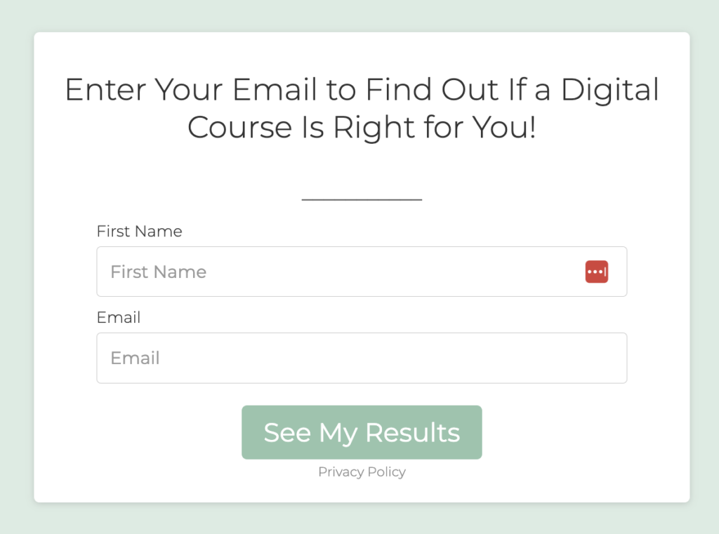 amy porterfield pinterest quiz opt in form