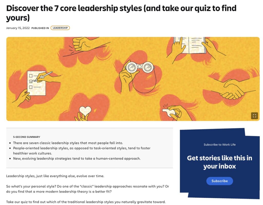Atlassian Leadership Style Quiz