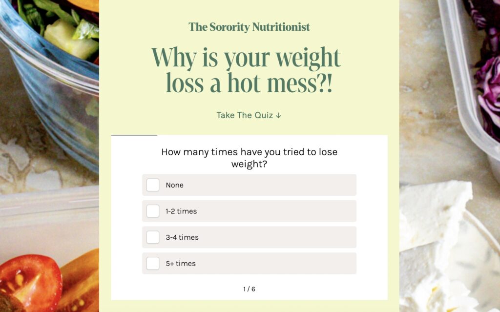 weight loss quiz the sorority nutritionist