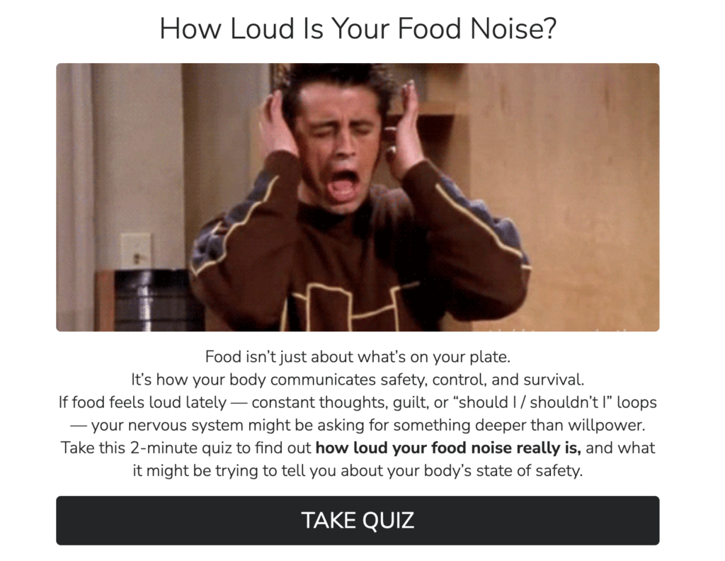 Lead magnet quiz How Loud is Your Food Noise?