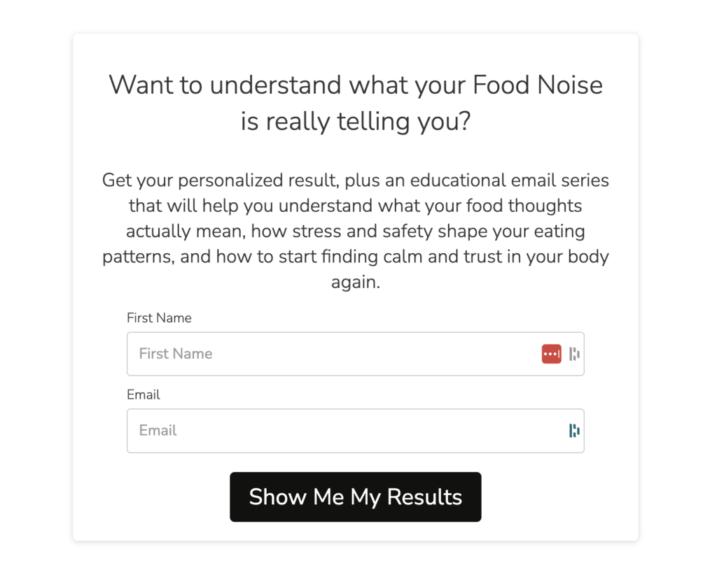 Michelle Shapiro Quiz lead capture form