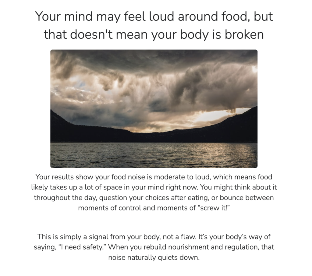 Michelle shapiro food noise quiz outcome part 1