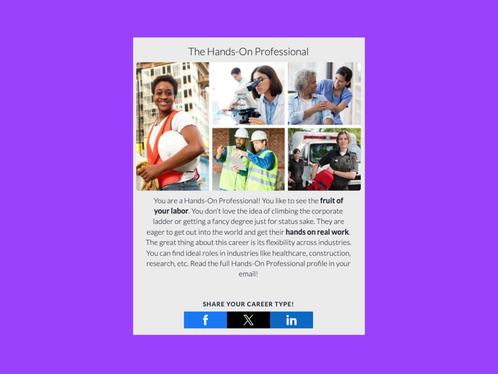 advice with erin quiz result