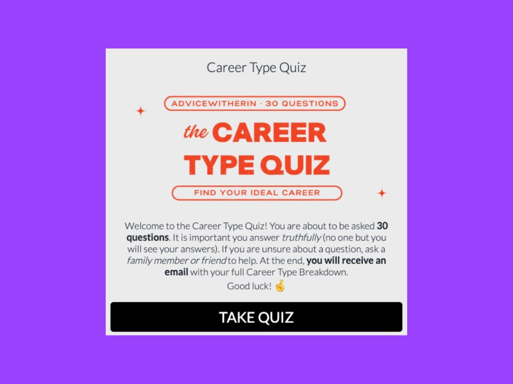 Advice with erin quiz title