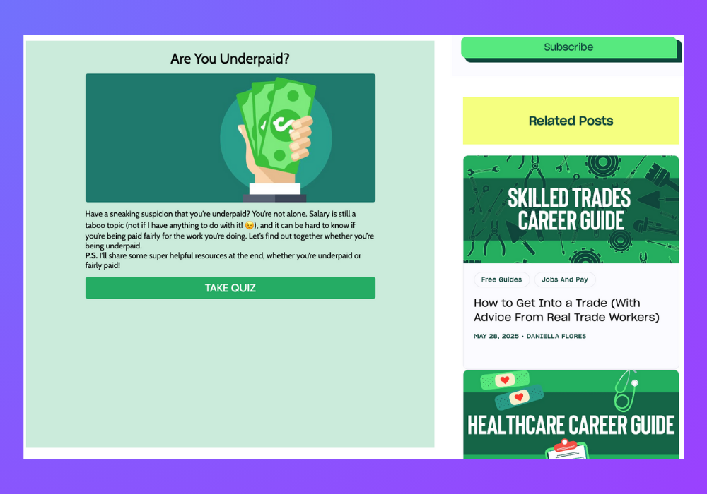 Salary transparent street embed pages