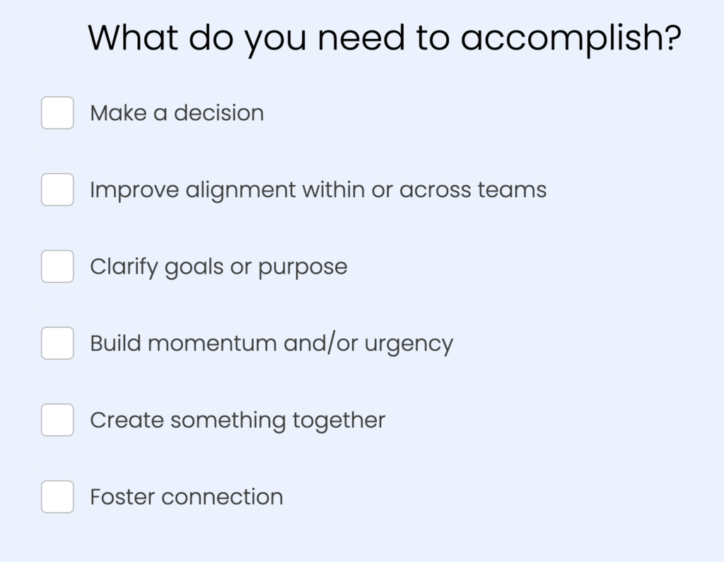 Example of a question from Atlassian's meeting woes quiz