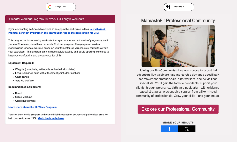 Google Forms Quiz Results versus Interact Quiz Results