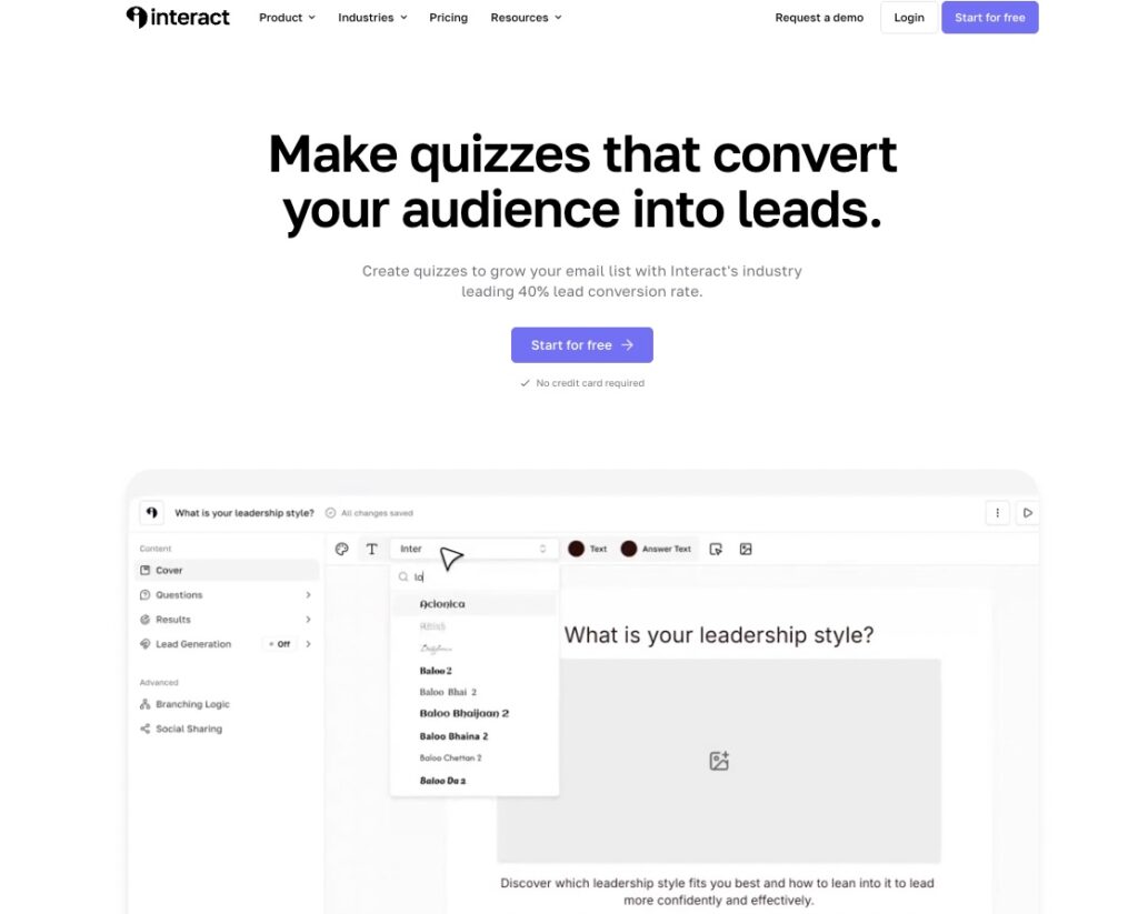 Interact Quiz Software