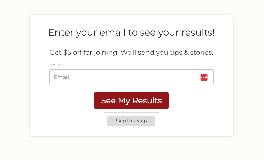 Henry's House of Coffee Quiz Opt-in Form 