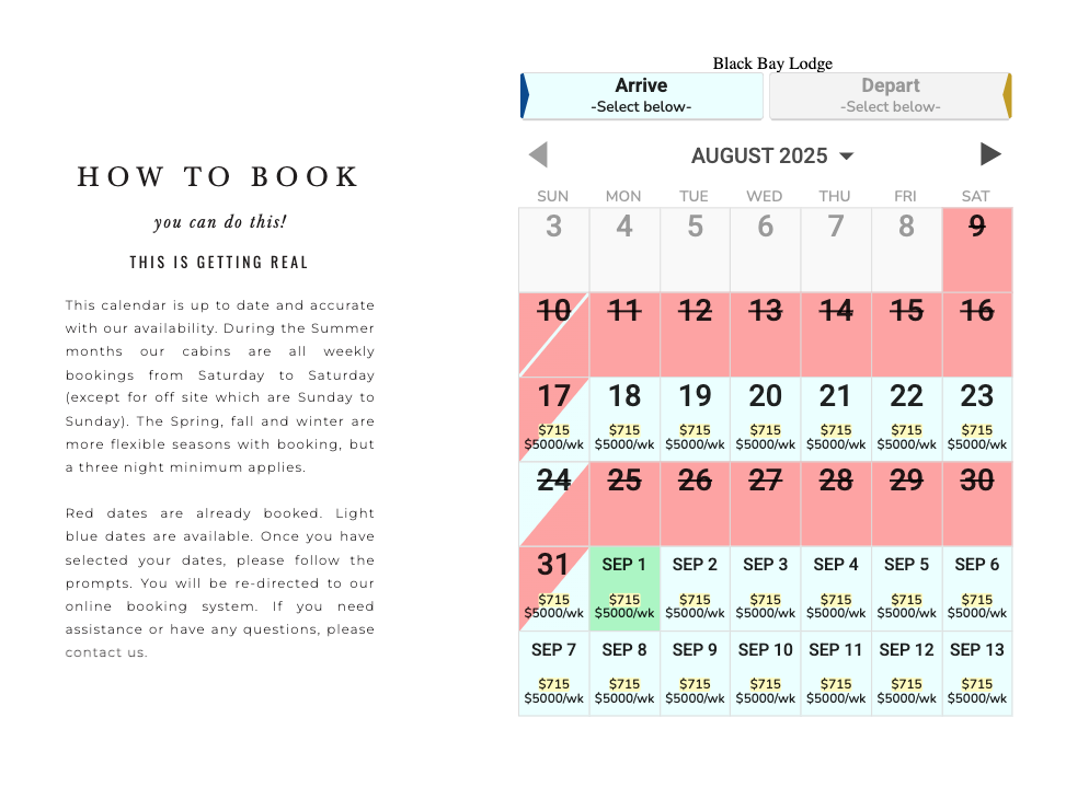 White Eagle Resort Quiz Result Booking Option