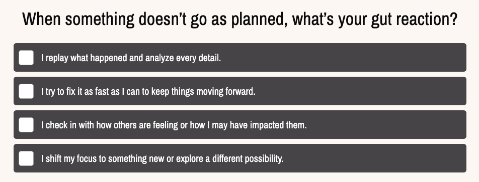 Karen Allen Quiz Question about when something doesn't go as planned