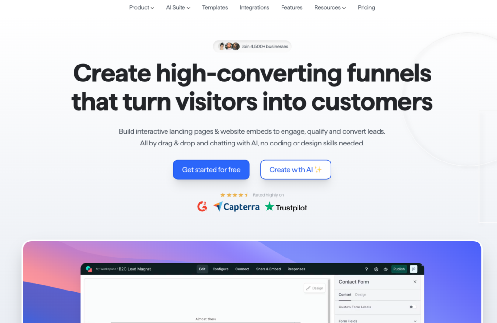 Involve.me Home Page 2025