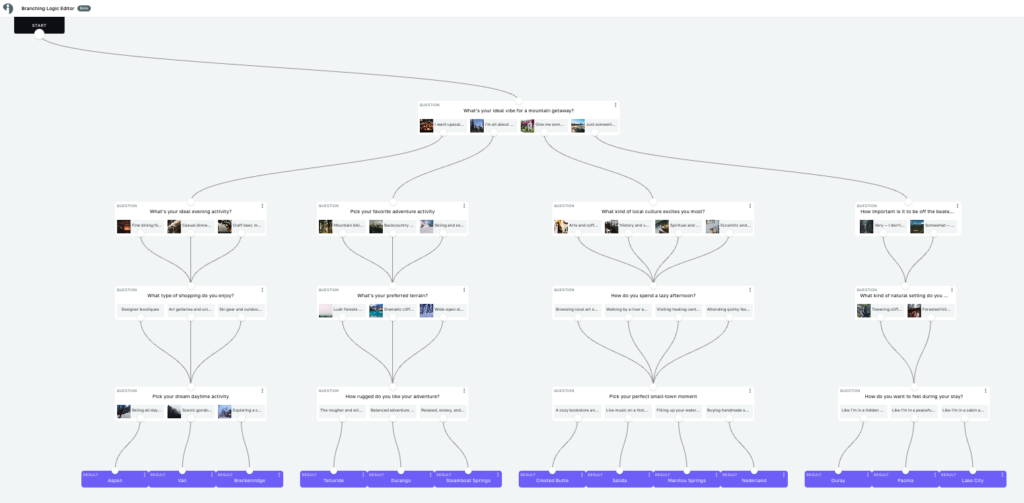 Interact branching logic quiz setup