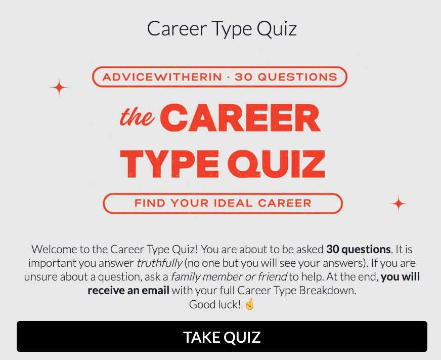 Advice With Erin Career Type Quiz