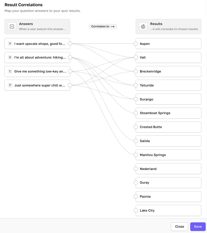 Quiz Logic Setup in Interact Quiz Builder