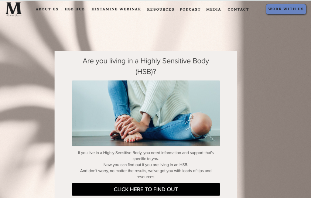 Michelle Shapiro Quiz Embed page on her website