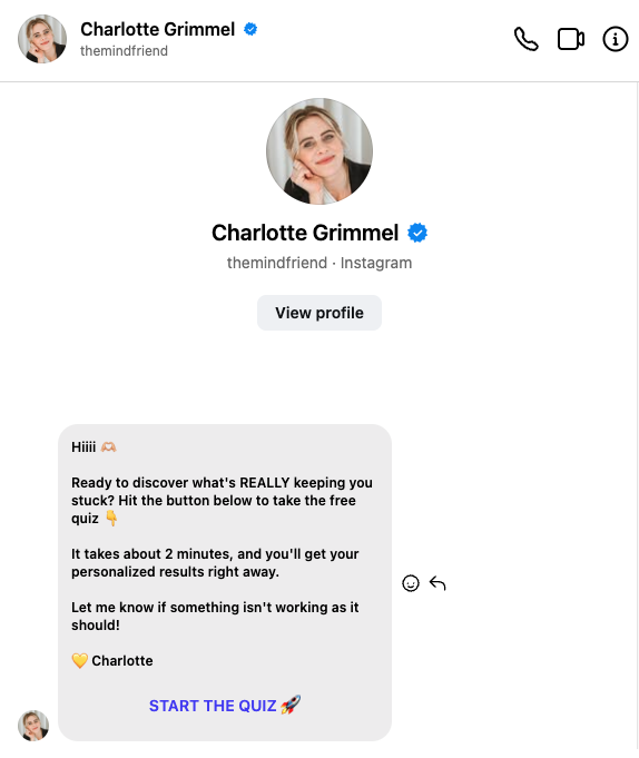 DM from Charlotte Grimmel to take her success blocker quiz.