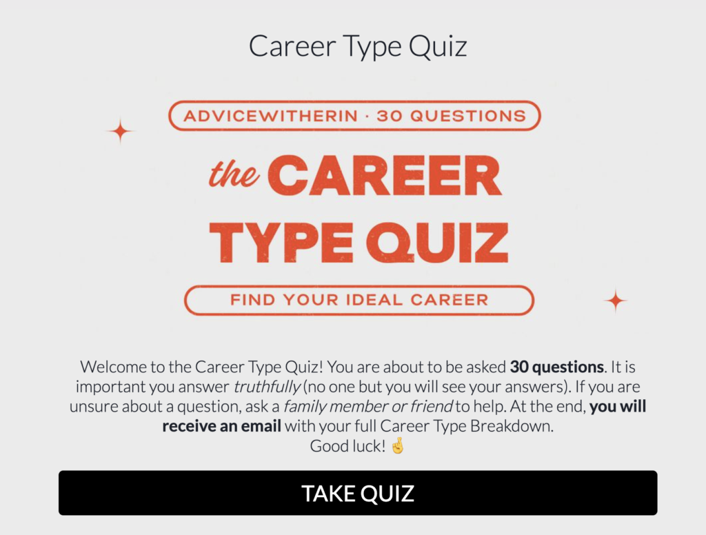 Advice With Erin Career Type Quiz