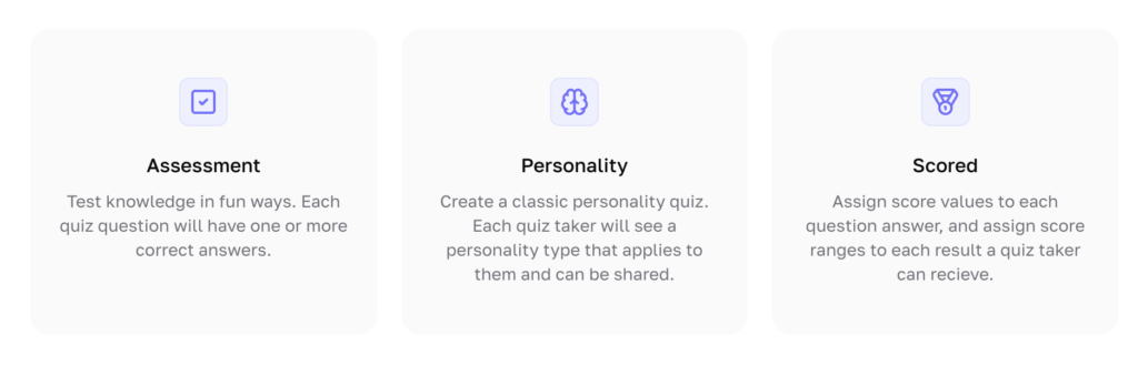 Interact options for creating conversational forms
