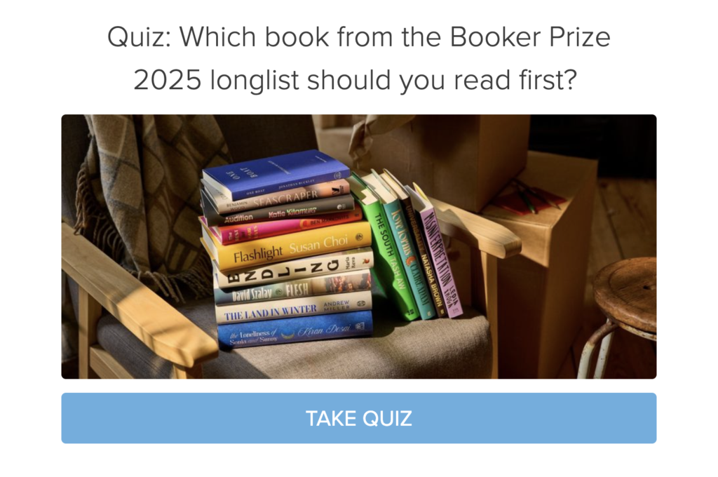 Book match quiz from Booker Prizes