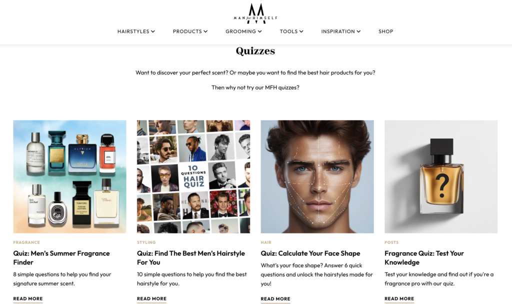 Man for Himself Style Quiz Category