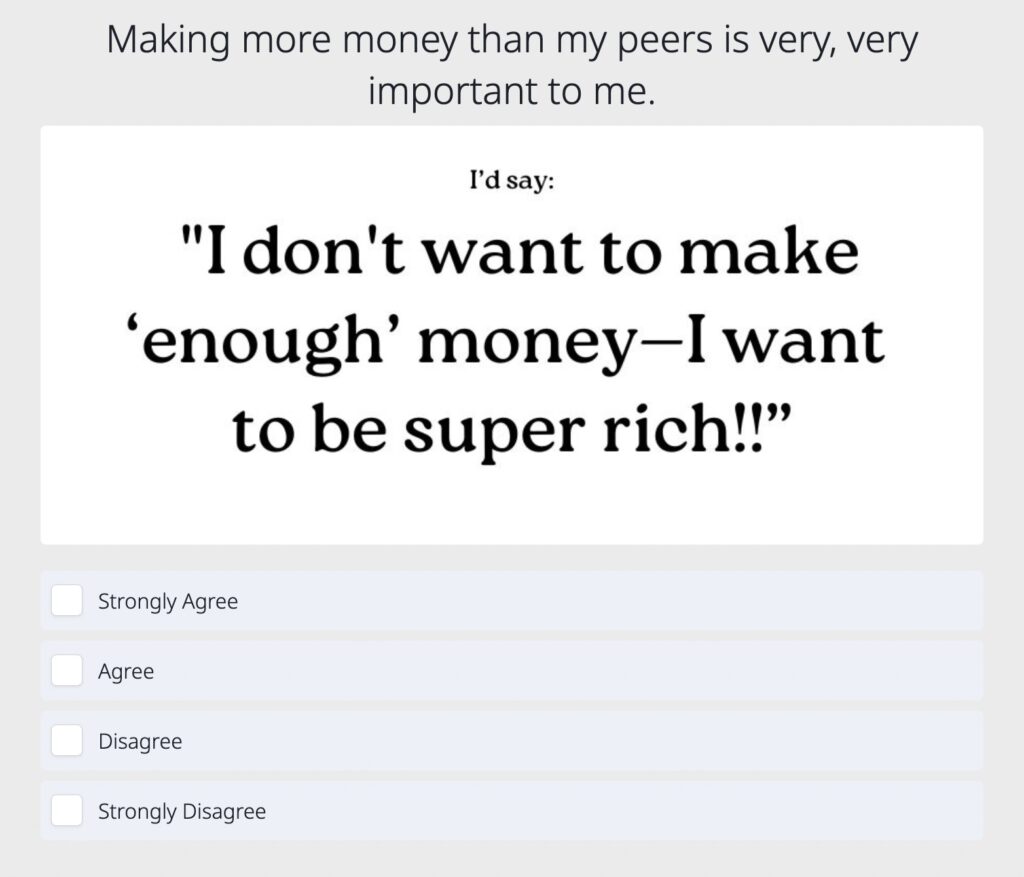 quiz question from Advice With Erin's Career Type Quiz