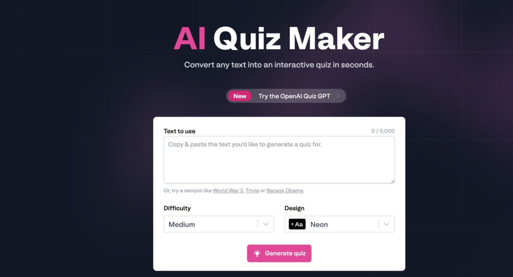 Fillout AI Quiz Maker